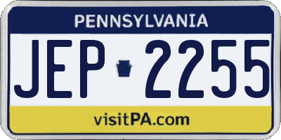 PA license plate JEP2255