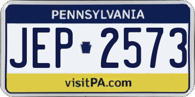 PA license plate JEP2573