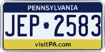 PA license plate JEP2583