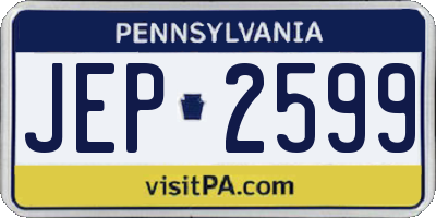 PA license plate JEP2599