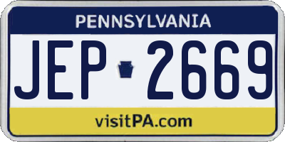 PA license plate JEP2669
