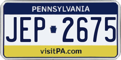 PA license plate JEP2675