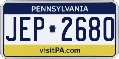 PA license plate JEP2680