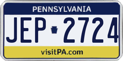 PA license plate JEP2724