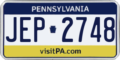 PA license plate JEP2748