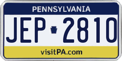 PA license plate JEP2810