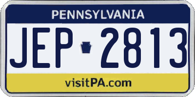 PA license plate JEP2813