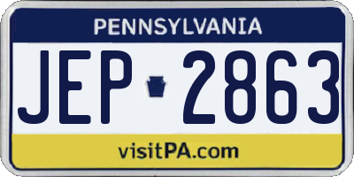 PA license plate JEP2863