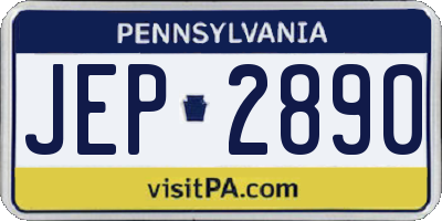 PA license plate JEP2890