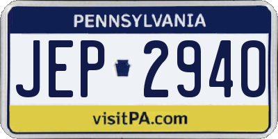 PA license plate JEP2940