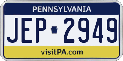 PA license plate JEP2949