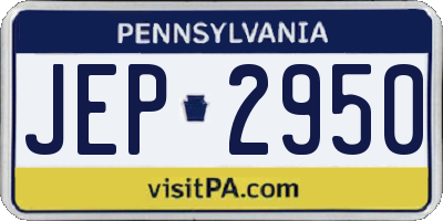 PA license plate JEP2950
