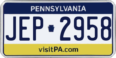 PA license plate JEP2958