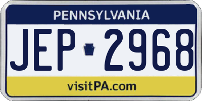 PA license plate JEP2968