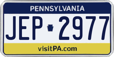 PA license plate JEP2977