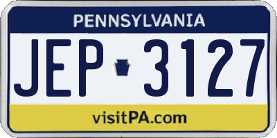 PA license plate JEP3127
