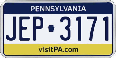 PA license plate JEP3171