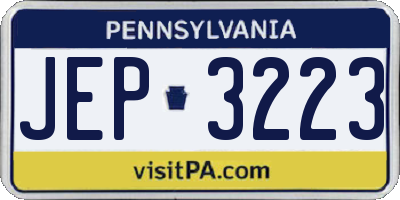 PA license plate JEP3223