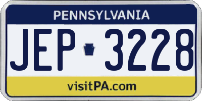 PA license plate JEP3228