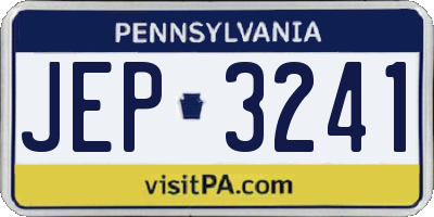 PA license plate JEP3241