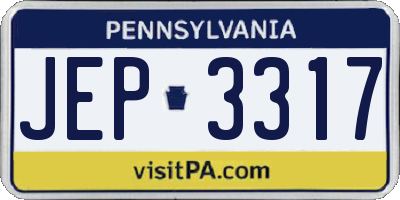 PA license plate JEP3317