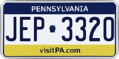 PA license plate JEP3320