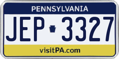PA license plate JEP3327