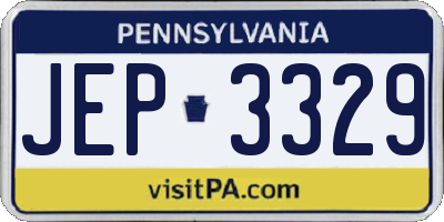 PA license plate JEP3329