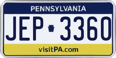 PA license plate JEP3360