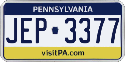 PA license plate JEP3377