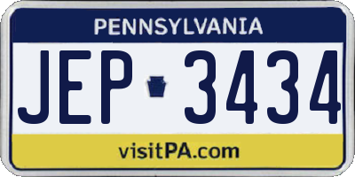 PA license plate JEP3434