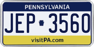 PA license plate JEP3560