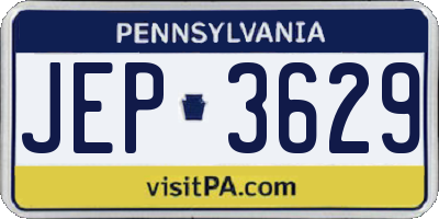 PA license plate JEP3629