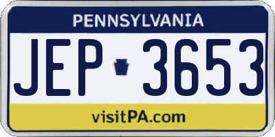 PA license plate JEP3653