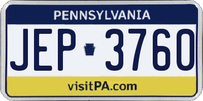 PA license plate JEP3760