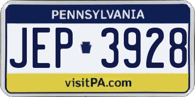 PA license plate JEP3928