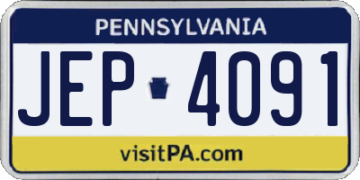 PA license plate JEP4091