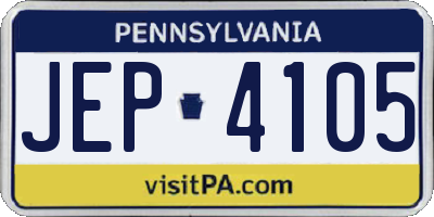 PA license plate JEP4105