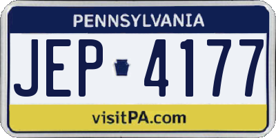 PA license plate JEP4177