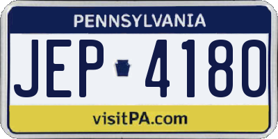 PA license plate JEP4180
