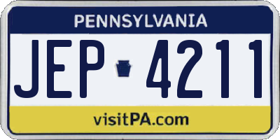 PA license plate JEP4211