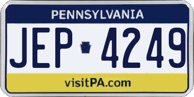 PA license plate JEP4249