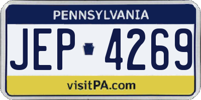 PA license plate JEP4269