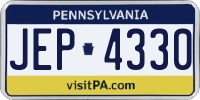 PA license plate JEP4330