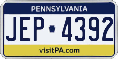 PA license plate JEP4392