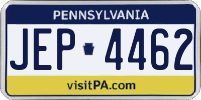 PA license plate JEP4462