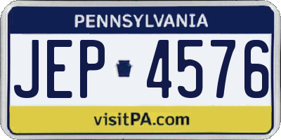 PA license plate JEP4576