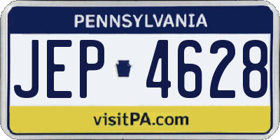 PA license plate JEP4628