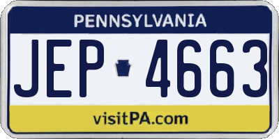 PA license plate JEP4663
