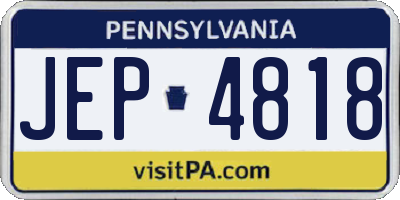 PA license plate JEP4818